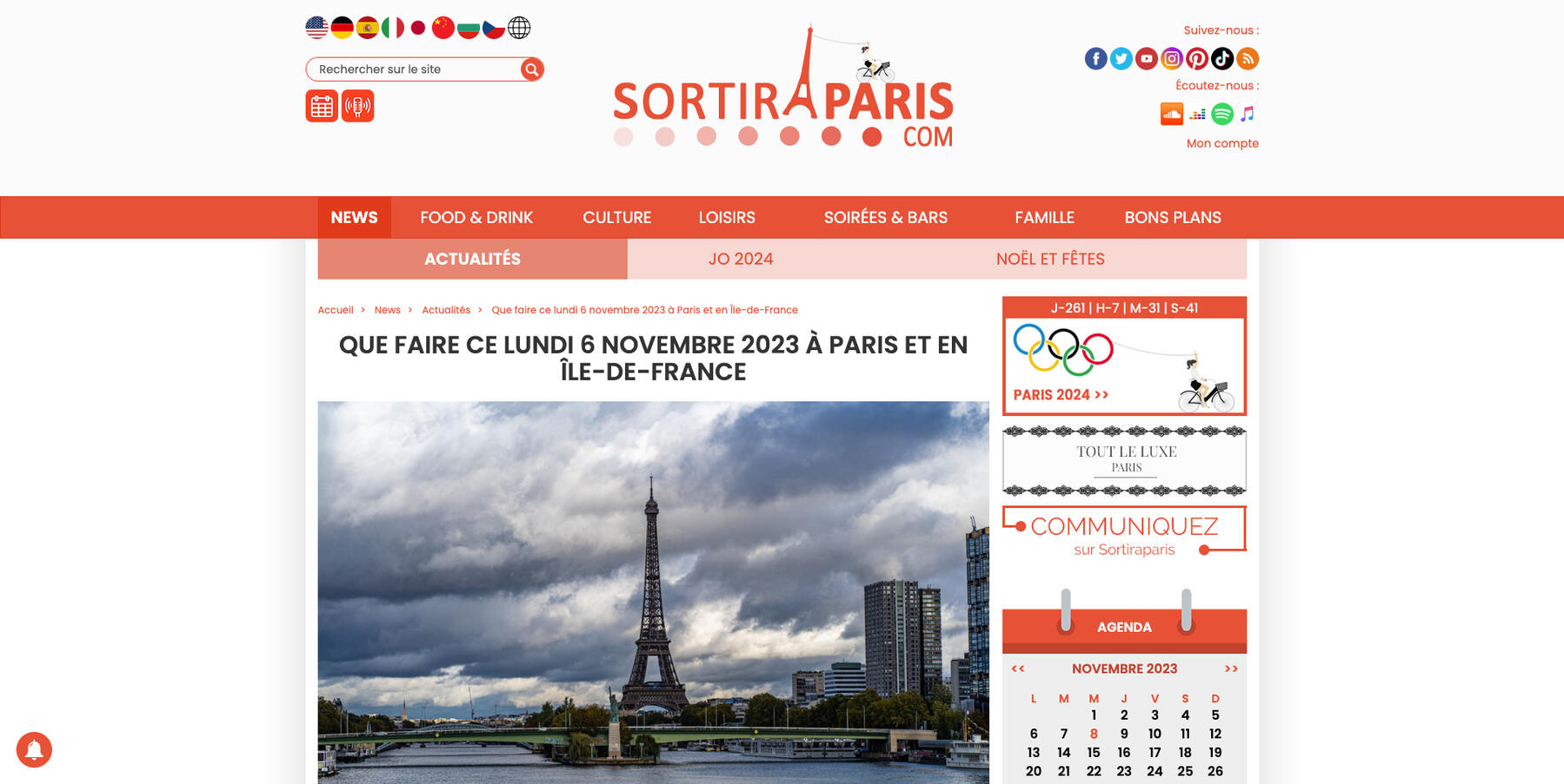 Article à propos de Panade Paris sur le site Sortir à Paris